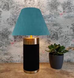 Teal Empire Lampshade in Velvet - Choice Of Lining