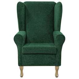 Emerald Green High Back Armchair Retro Swirl Fontana Fabric, Made To Order - thumbnail 2
