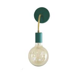 Jane - Green Brass Mid Century Wall Sconce Curved Arm Light
