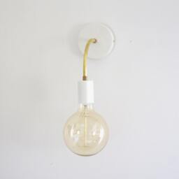 Jane - Green Brass Mid Century Wall Sconce Curved Arm Light - thumbnail 4