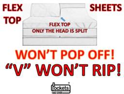 Won't Pop Off Flex Top King Sheets, Split Red Blue Gray Brown Tan Cream Green Turquoise Pink Deep Pocket Sheet Sets, Fitted Sheets