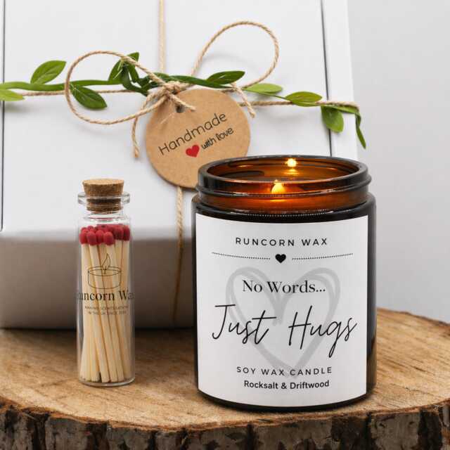 No Words Just Hugs Candle Thoughtful Gift Soy Scented Friend Family Colleague Work Hug/Get Well Soon Sympathy - image 1