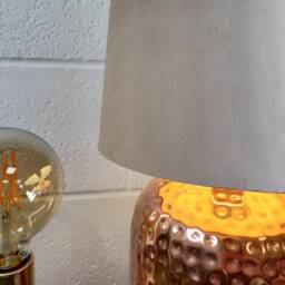 70cm Tall Light Grey Velvet Slim Cone Lampshade - thumbnail 2