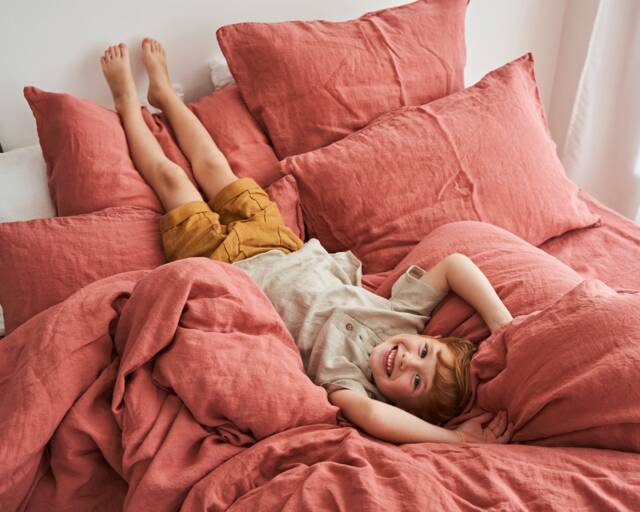 Canyon Clay Linen Duvet Cover European Bedding, King & Queen - image 1