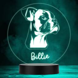 Boxer Dog Pet Silhouette Colour Changing Personalised Gift Lamp Night Light - Bedroom - thumbnail 1