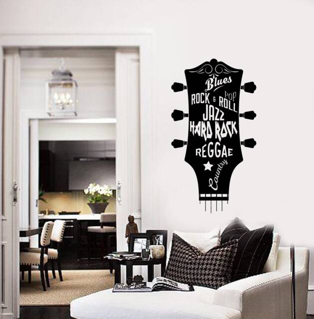 Guitar Vinyl Wall Decal Musical Art Home Room Decoration Idea Stickers Mural - #2831Di - image 1