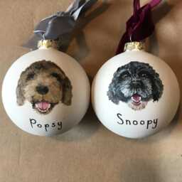 Pesonalised Hand Painted Dog Bauble With Velvet Ribbon - thumbnail 4