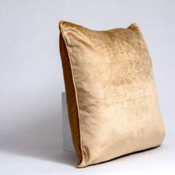 Gold Velvet Pillow Cover, Silk Accent Pillow, Handmade 22x22 - thumbnail 3