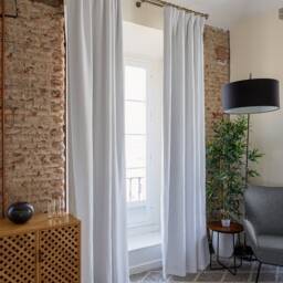 Blackout Linen Curtain - Living Room White Drape Polyester Lined For Bedroom Custom Sizes - thumbnail 2