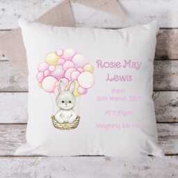Personalised Baby Birth Cushion, New Girl Gift, Stats Newborn Keepsake Gift - thumbnail 3