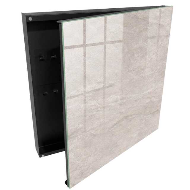 Natural Texture Wall Mounted Key Cabinet, Beige Box For Wall, Minimalist Textures, Lovers Of Subtle Elegance & Modern Interiors - image 1