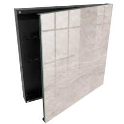 Natural Texture Wall Mounted Key Cabinet, Beige Box For Wall, Minimalist Textures, Lovers Of Subtle Elegance & Modern Interiors - thumbnail 1