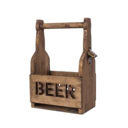 Beer Holder - Wooden Tote Carrier Caddy 6 Pack Six Back - thumbnail 3