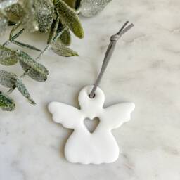 Handmade Polymer Clay Angel Christmas Decoration Memory Ornament - thumbnail 3