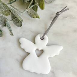 Handmade Polymer Clay Angel Christmas Decoration Memory Ornament - thumbnail 2
