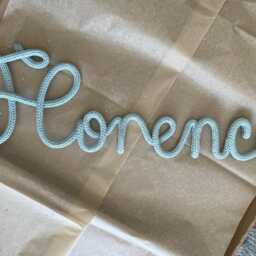 Knitted Name Sign Personalised Wire Word Cord Tricotin Nursery Decor Wall Hanging - thumbnail 3
