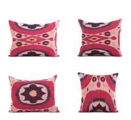 "Set Of 4 Pcs, Old Ikat Pillow Cover, Pillow, 14.37"" X 18.50" - thumbnail 1