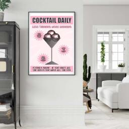 Glitterball Martini Print, Discoball Poster, Disco & Gliltterball Cocktails Wall Art - thumbnail 2