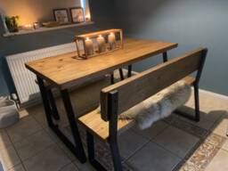 Rustic Industrial Handmade Dining Table - thumbnail 1
