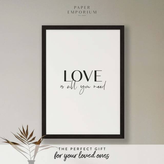 Love Is All You Need - Home D??cor Wall Print, Bathroom Living Room Kitchen Is All You Need - image 1