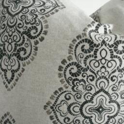 New-Both Sides - Neutral Damask Medallions -Decorative Designer Pillow Cover-Taupe-Charcoal -Natural Throw /Lumbar Pillows - thumbnail 2