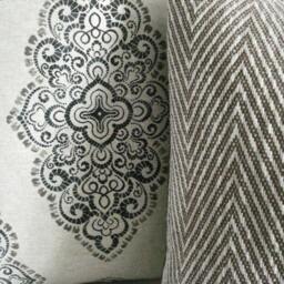 New-Both Sides - Neutral Damask Medallions -Decorative Designer Pillow Cover-Taupe-Charcoal -Natural Throw /Lumbar Pillows - thumbnail 4