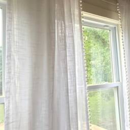 Pom Sheer Curtain Rainbow Tassel Decor - thumbnail 3