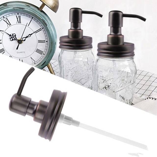100 Packs Bronze 304 Stainless Steel Diy Mason Jar Lid Liquid Soap Dispenser Kit With Tube & Collar No Jars - image 1