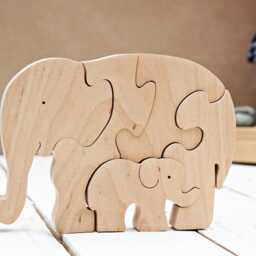 Animal Puzzle Elephant, Wooden Puzzle, Toys, Montessori Kids, Kids Gift Toy, Christmas Eco Toys - thumbnail 2