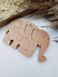 Animal Puzzle Elephant, Wooden Puzzle, Toys, Montessori Kids, Kids Gift Toy, Christmas Eco Toys