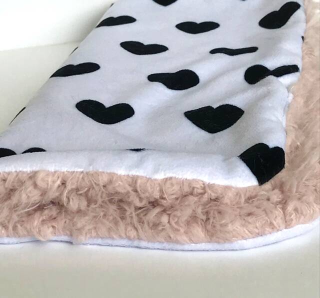 Heart Cuddle Blanket, Black & White Minky Blankie, Lovey, Baby Gift, Modern Nursery - image 1