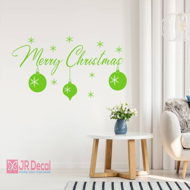 Merry Christmas Snowflake Wall Decal, Holiday Window Decor - image 1