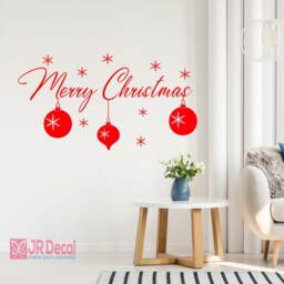 Merry Christmas Snowflake Wall Decal, Holiday Window Decor - thumbnail 2