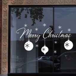 Merry Christmas Snowflake Wall Decal, Holiday Window Decor - thumbnail 3