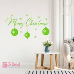 Merry Christmas Snowflake Wall Decal, Holiday Window Decor - thumbnail 1