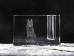 Schipperke, Crystal Pen Holder With Dog, Souvenir, Decoration, Limited Edition, Collection - thumbnail 1