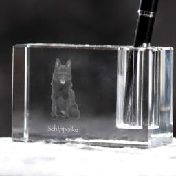 Schipperke, Crystal Pen Holder With Dog, Souvenir, Decoration, Limited Edition, Collection - thumbnail 2