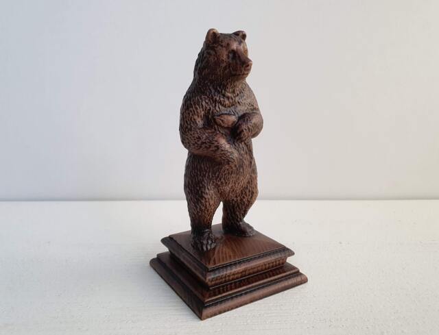 Bear Statue Of Wood, Wooden Finial For Staircase Newel Post, 1Pc, Finial Bed Post - image 1