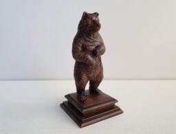 Bear Statue Of Wood, Wooden Finial For Staircase Newel Post, 1Pc, Finial Bed Post - thumbnail 1