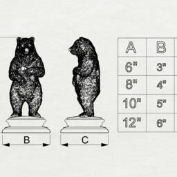Bear Statue Of Wood, Wooden Finial For Staircase Newel Post, 1Pc, Finial Bed Post - thumbnail 2