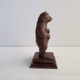 Bear Statue Of Wood, Wooden Finial For Staircase Newel Post, 1Pc, Finial Bed Post - thumbnail 3