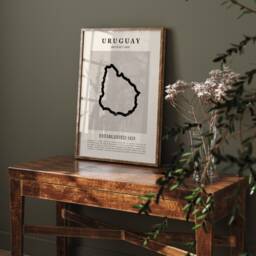 Abstract Uruguay Map Vintage Wall Art Print Picasso + Matisse Inspired Travel Poster - thumbnail 2