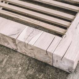 Handmade Oak Bed Frame, Rustic Industrial Bedroom Furniture - thumbnail 3