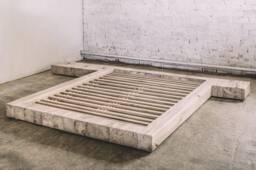 Handmade Oak Bed Frame, Rustic Industrial Bedroom Furniture - thumbnail 1