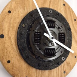 Wooden Wall Clock, Industrial Steampunk Quirky - thumbnail 2
