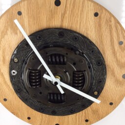 Wooden Wall Clock, Industrial Steampunk Quirky - thumbnail 3