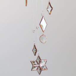 Geometric Hanging Mobile Of Glass Crystal & Copper - thumbnail 2