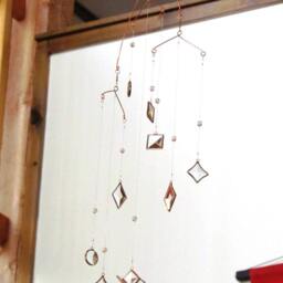 Geometric Hanging Mobile Of Glass Crystal & Copper - thumbnail 4