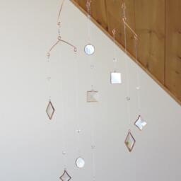 Geometric Hanging Mobile Of Glass Crystal & Copper - thumbnail 3