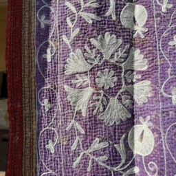 Suzani Embroidered Vintage Kantha Quilt - Hand Dyed Cotton Throw - thumbnail 2